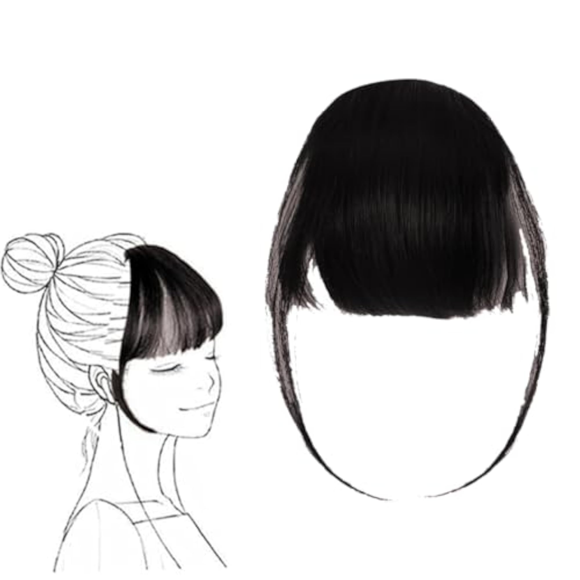 Front Bangs Hair Extensions for Women & Girls, Clip-On